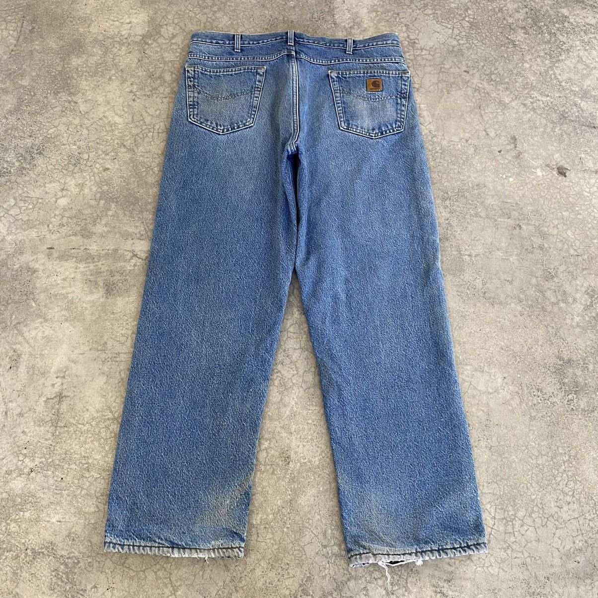 Carhartt VTG Carhartt Blanket Lined Relaxed Fit Faded Blue Jeans Size US 36 / EU 52 - 15 Thumbnail