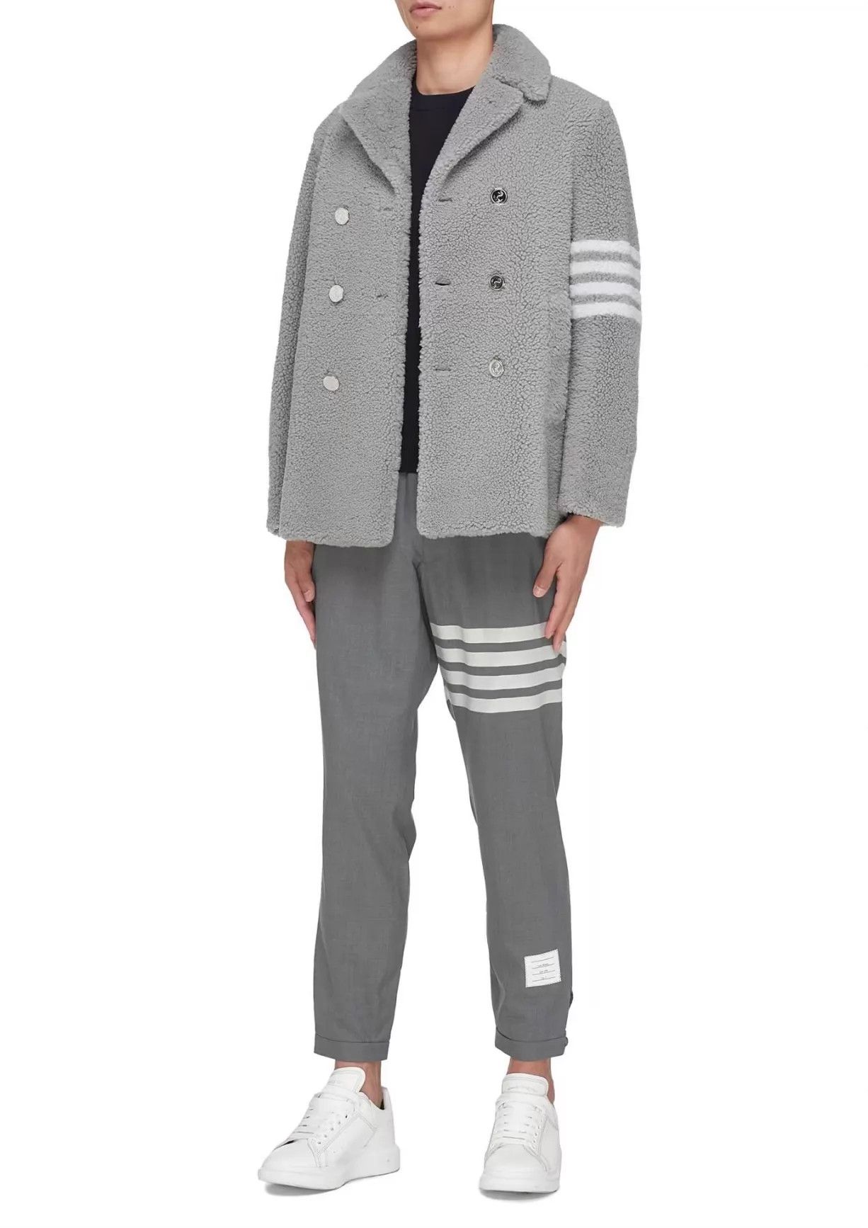 Thom Browne Thom Browne 4-Bar Mid Gray Wool Track Pants Size 2 Size US 32 / EU 48 - 7 Thumbnail