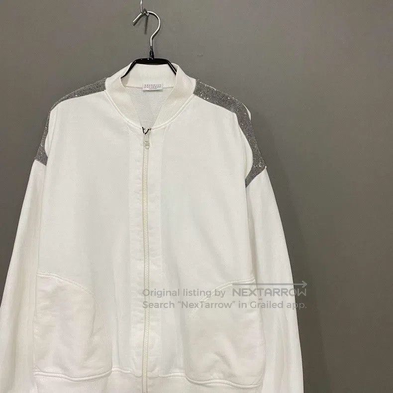 Brunello Cucinelli Brunello Cucinelli Shoulder Beaded Zipper Jacket Size M / US 6-8 / IT 42-44 - 2 Thumbnail
