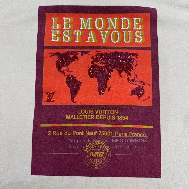 Louis Vuitton Louis Vuitton Rhinestone map short sleeve Size US L / EU 52-54 / 3 - 3 Thumbnail