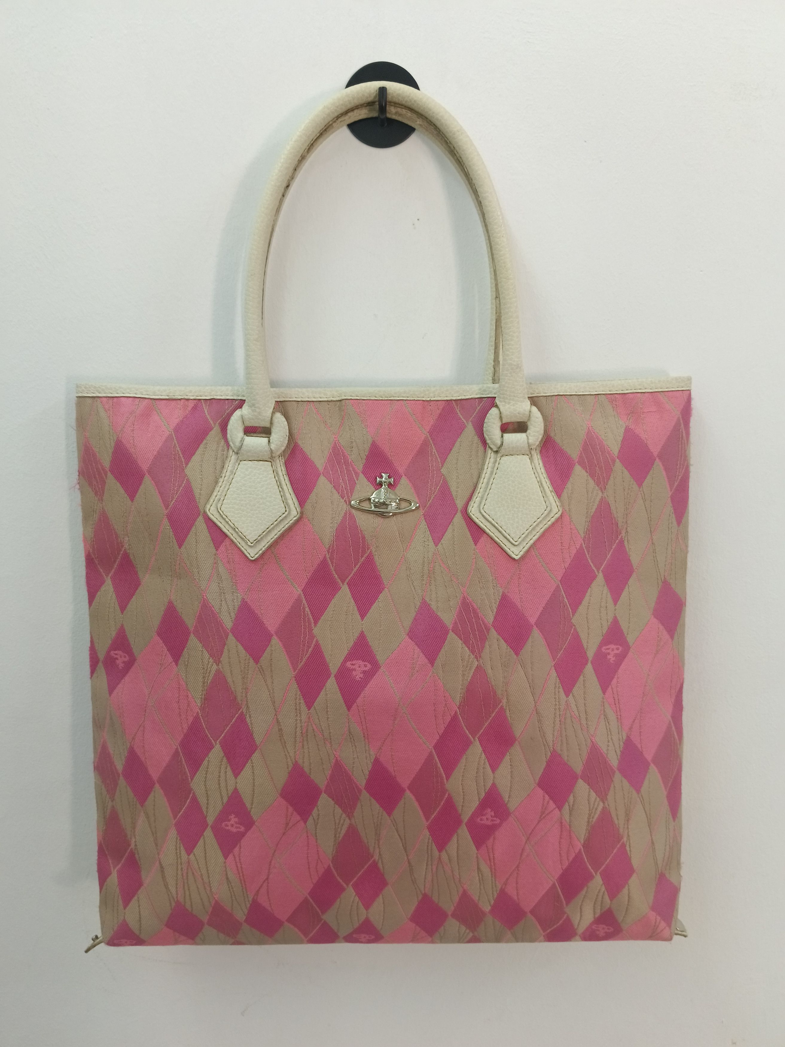 Vivienne Westwood Vintage Vivienne Westwood Pink Argyle Canvas Tote Bag Size ONE SIZE - 2 Thumbnail