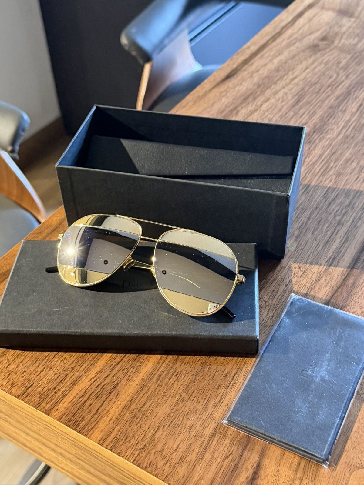 Dior Dior DiorSplit1 Aviator Sunglasses - Gold / Gold Mirror Size ONE SIZE - 2 Thumbnail