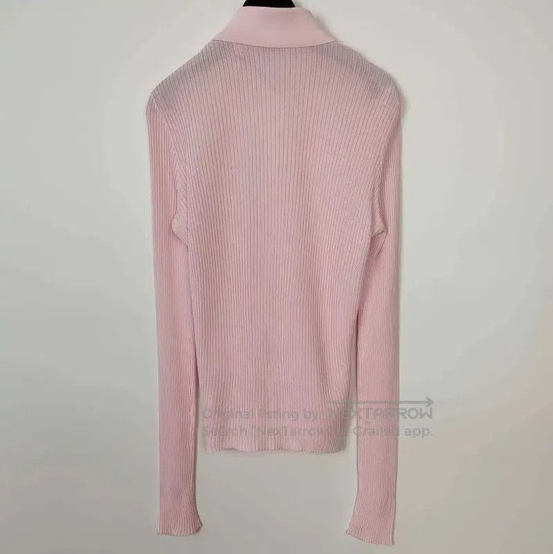 Burberry Burberry Pink Ribbed Knit Cardigan for Women. Size M / US 6-8 / IT 42-44 - 2 Thumbnail