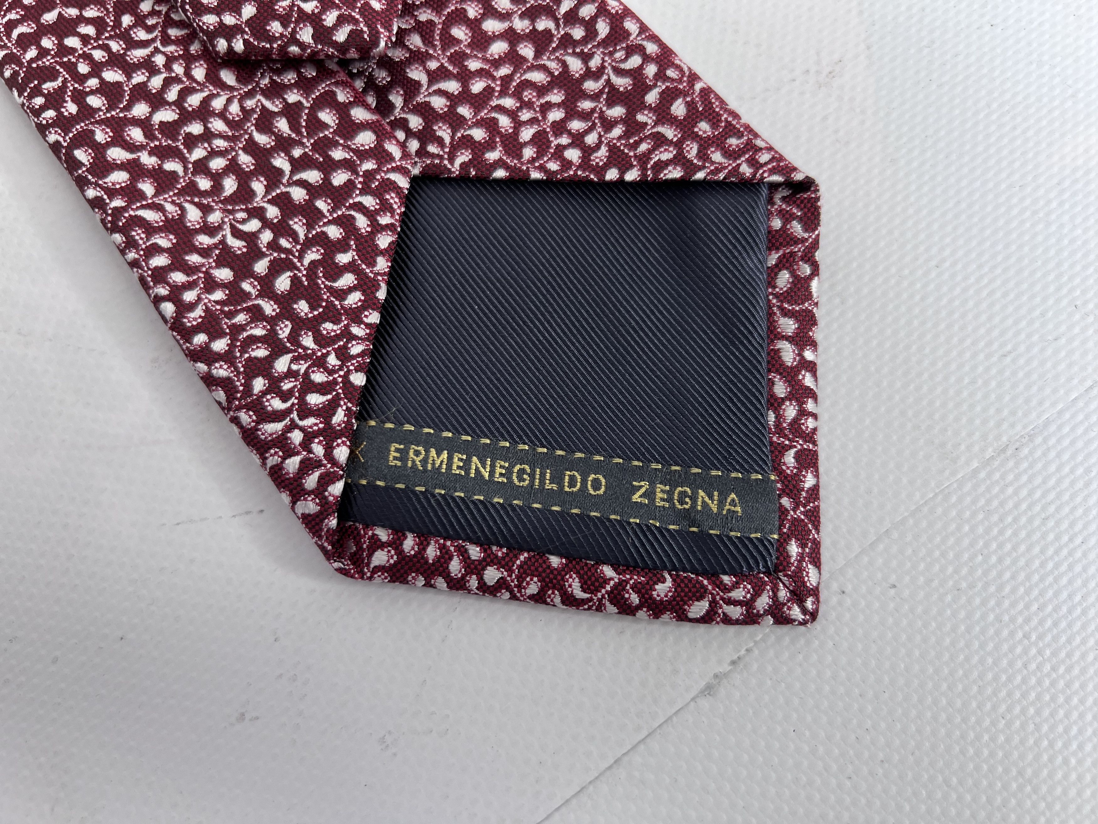 Ermenegildo Zegna ERMENEGILDO ZEGNA SILK NECK TIE ITALY LUXURY FLORAL RED Size ONE SIZE - 4 Thumbnail