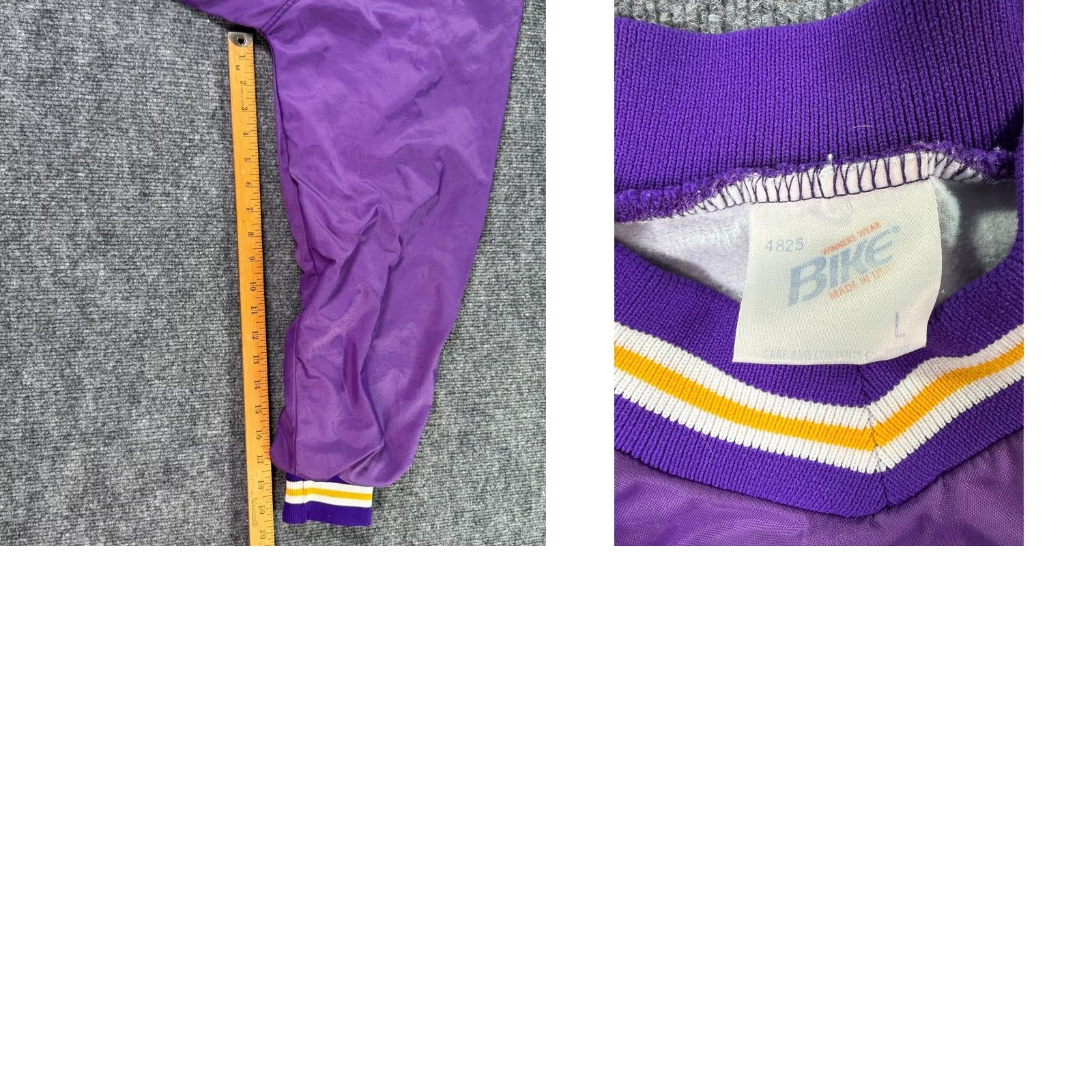 NFL Vintage Bike Windbreaker Mens Large Purple V-Neck Pullover NFL 80s Size US L / EU 52-54 / 3 - 8 Thumbnail