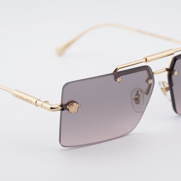 Versace Versace VE2245 100258 Sunglasses Gold Rectangle Frame, Pink Size ONE SIZE - 7 Thumbnail