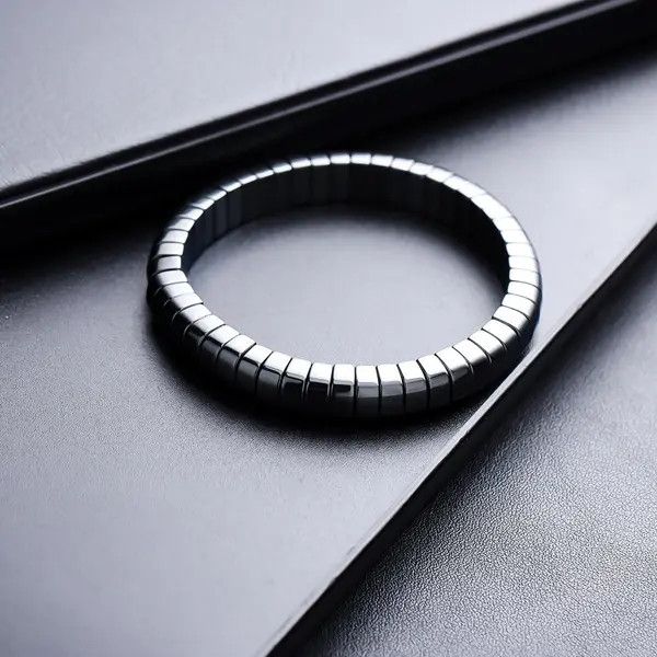 Jewelry Black Modern Stretch Magnetic Bracelet, Sleek Design Size ONE SIZE - 2 Thumbnail