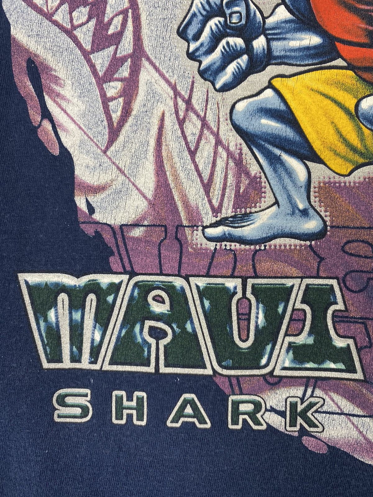 Maui and Sons × Vintage Vintage Maui and Sons Shark Warriors Surfing Graphic Tee Size US XL / EU 56 / 4 - 7 Thumbnail