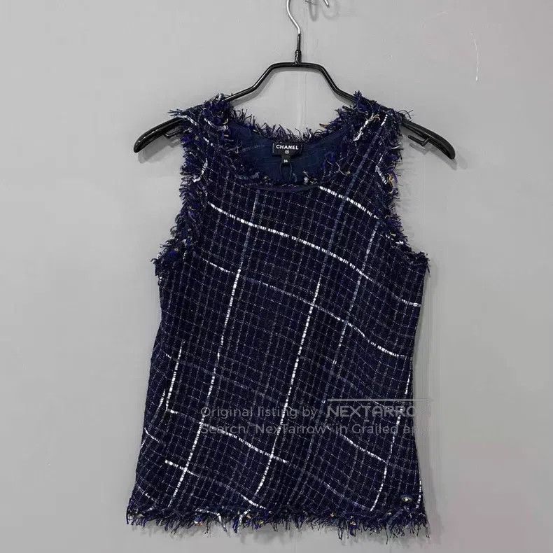 Chanel Chanel Plaid braided sleeveless vest Size XXS / US 00 / IT 34 - 1 Thumbnail