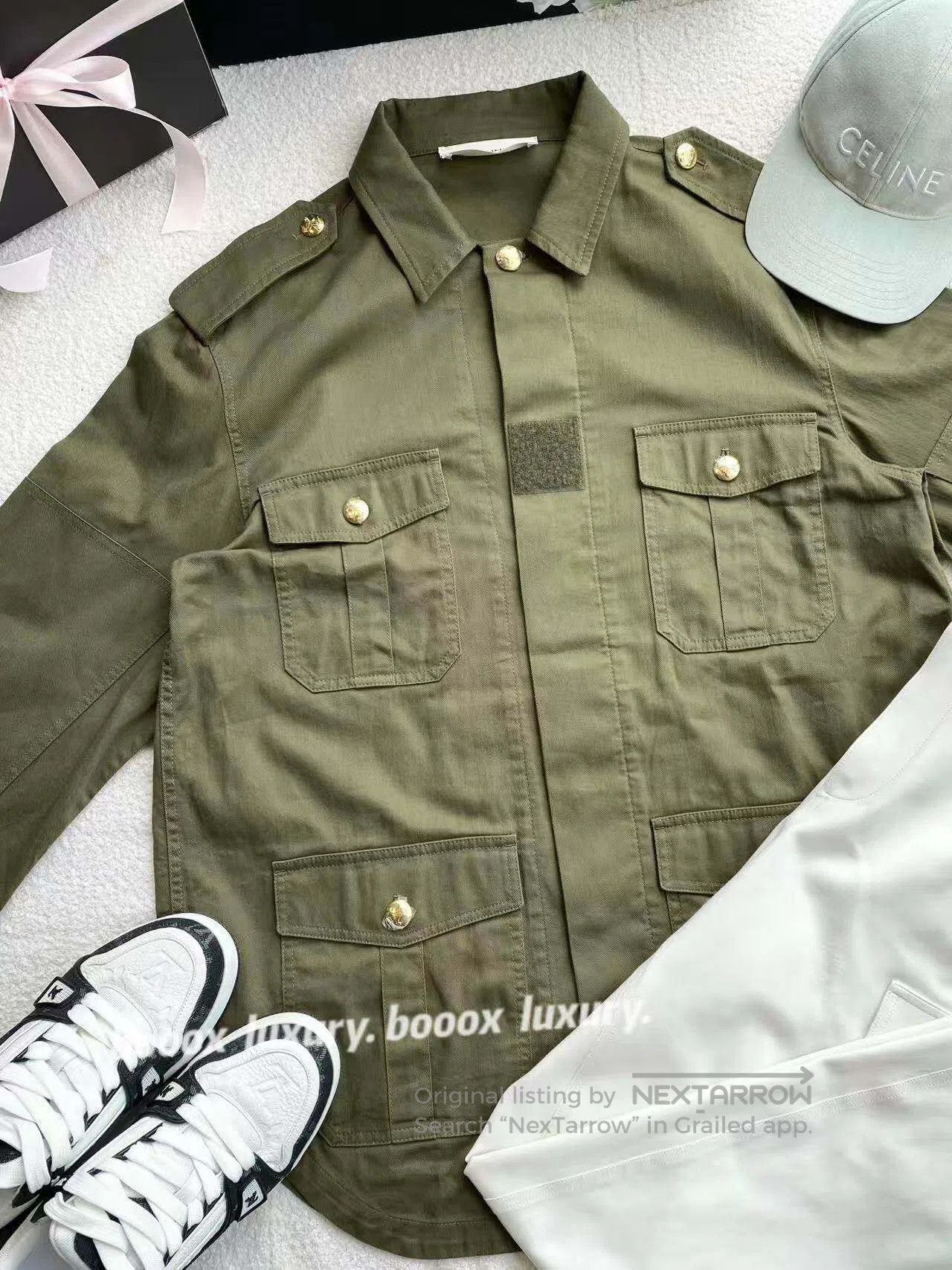 Celine Celine Gold-buckled cargo coat| Size 4XL / US 24-26 - 1 Thumbnail