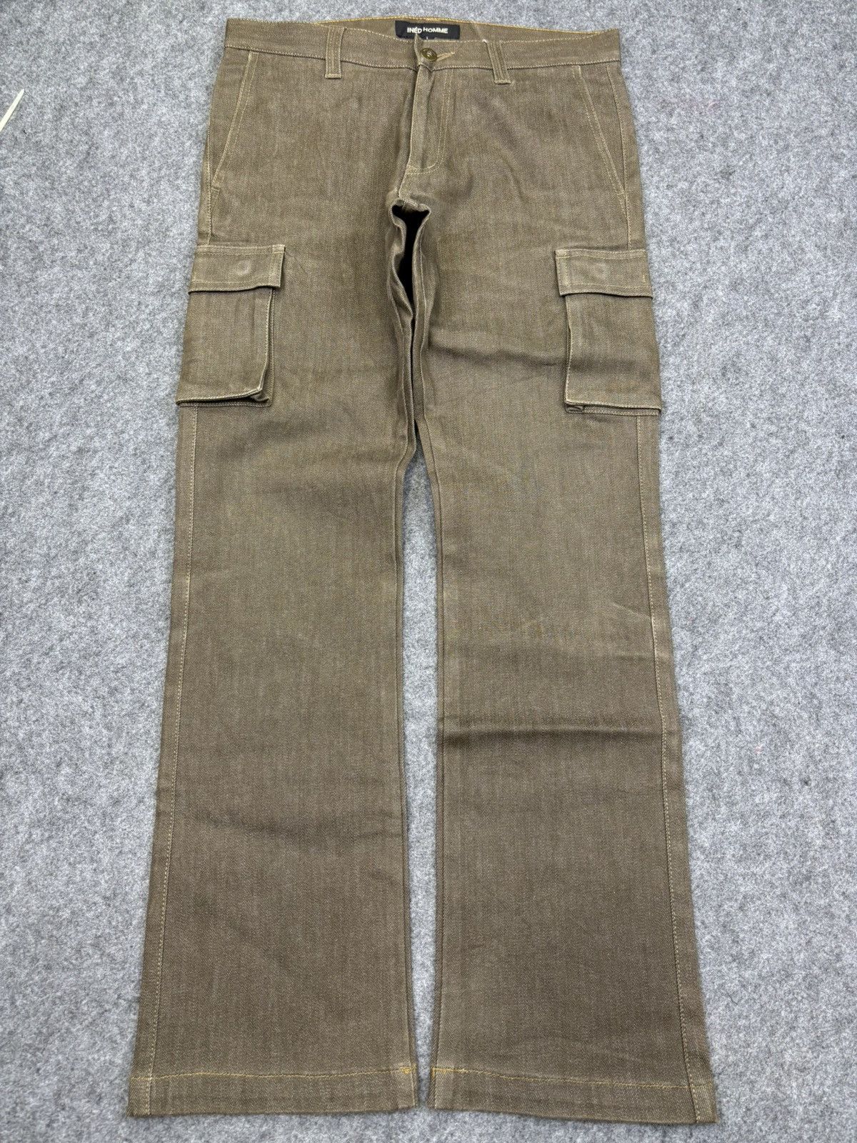 Designer INED Homme Super Japanese Designer Flare Cargo Denim F737 Size US 30 / EU 46 - 13 Thumbnail
