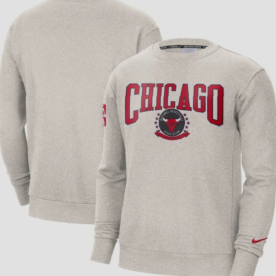 Nike Nike Chicago Bulls 75th Anniversary Courtside Ivy League Pullover Sweatshirt XL Gray Men Size US XL / EU 56 / 4 - 2 Thumbnail
