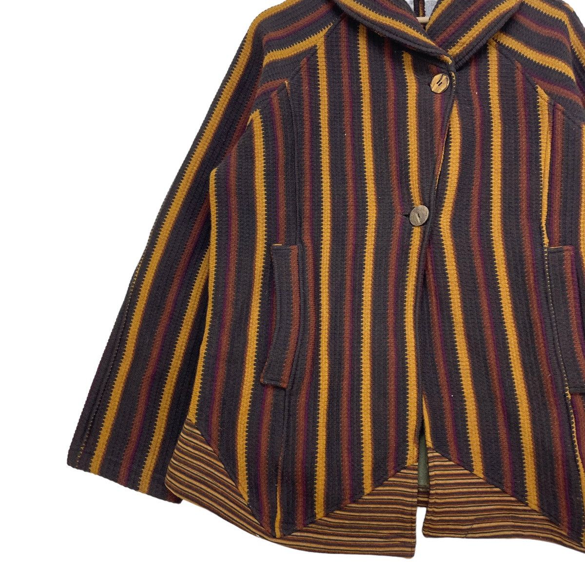 Other 💥Shawl Collar Designer Made In France Stripes Wool Blanket Size M / US 6-8 / IT 42-44 - 4 Thumbnail