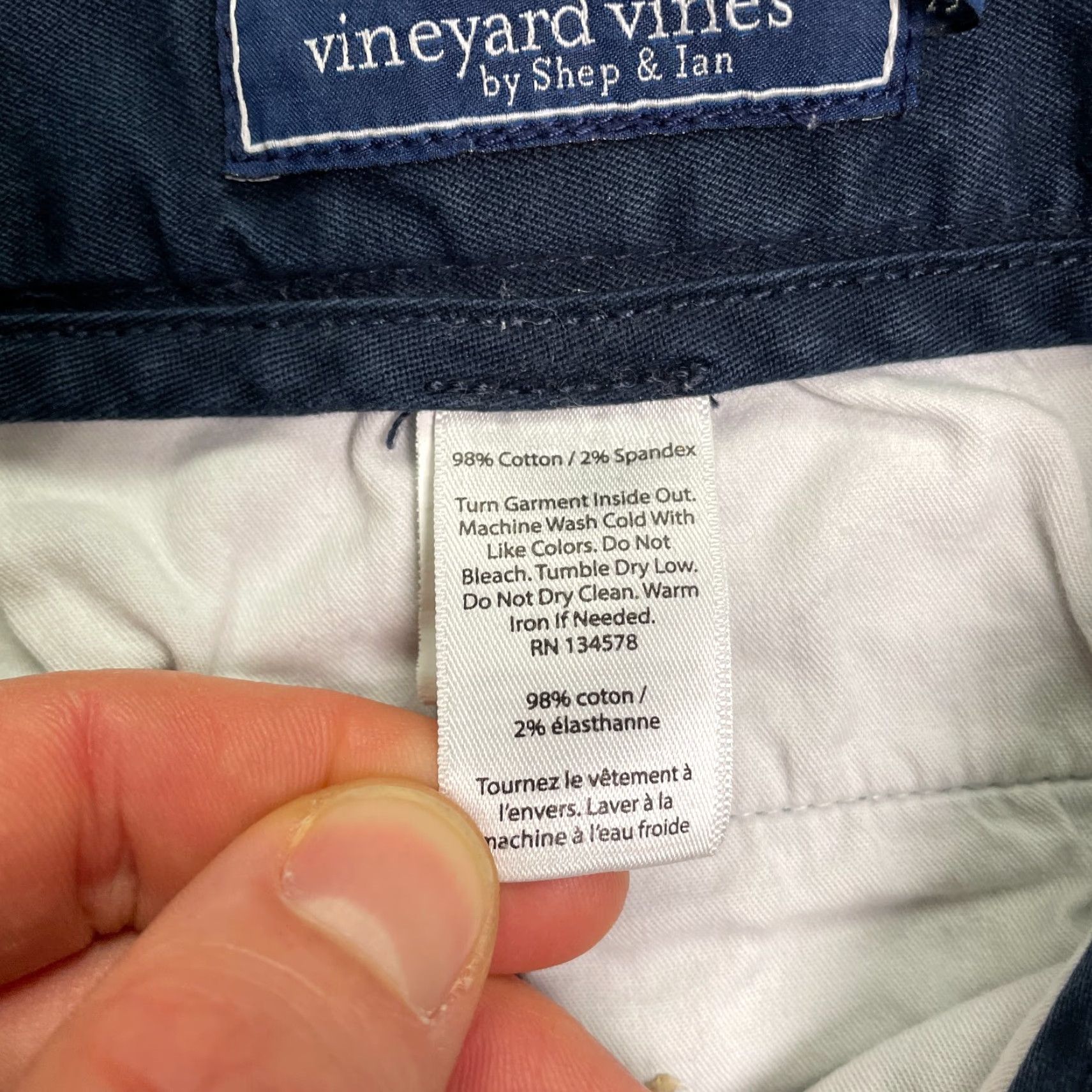 Vineyard Vines Vineyard Vines Chino Shorts Men 33 Navy Blue Cotton 34x8.5 Adjustable Breathable Pockets Logo Zipper Button Flat Front Regular Size US 33 - 6 Thumbnail