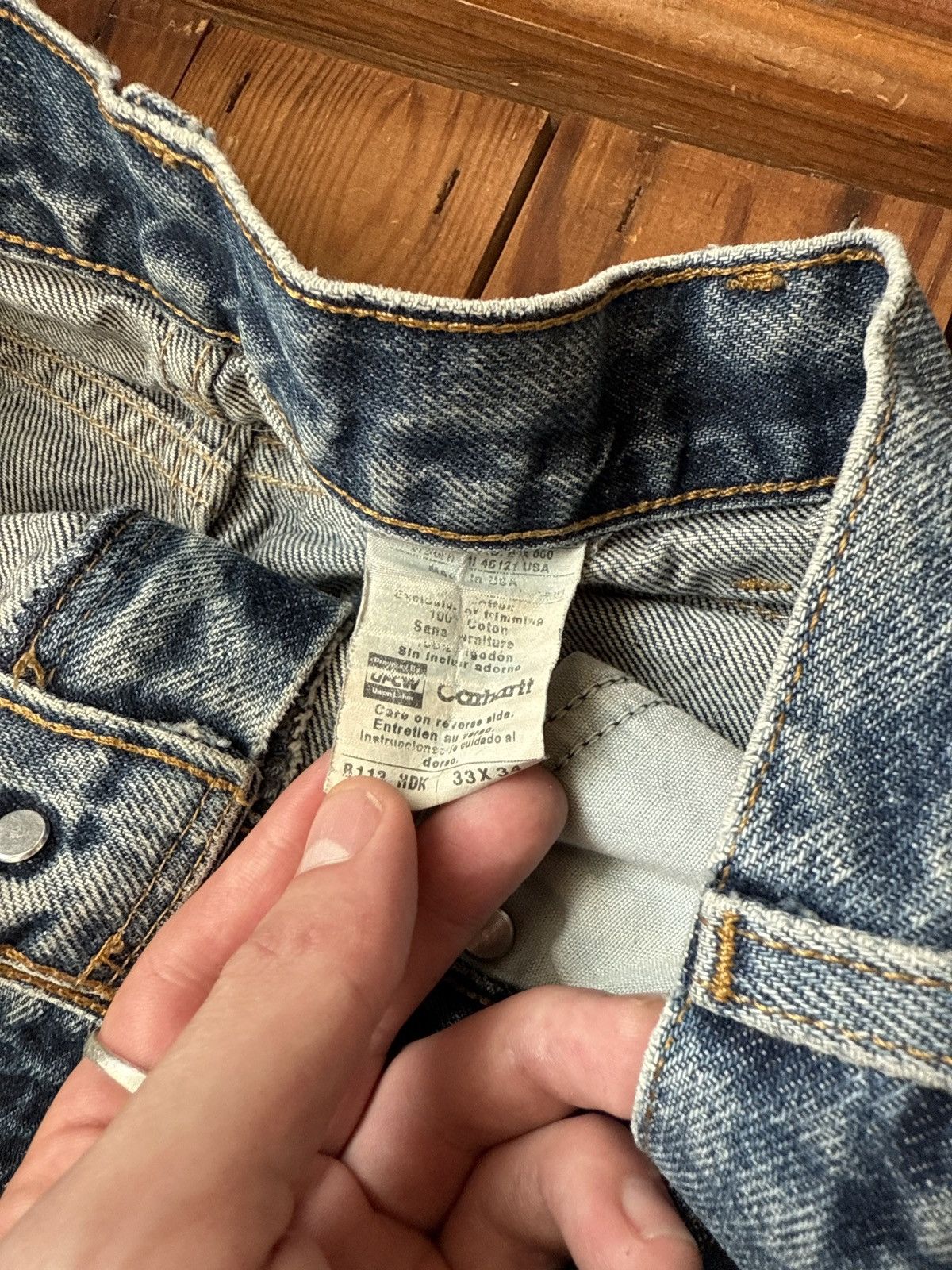 Carhartt Vintage 90s Carhartt USA Blue Denim Jeans Size US 33 - 3 Thumbnail