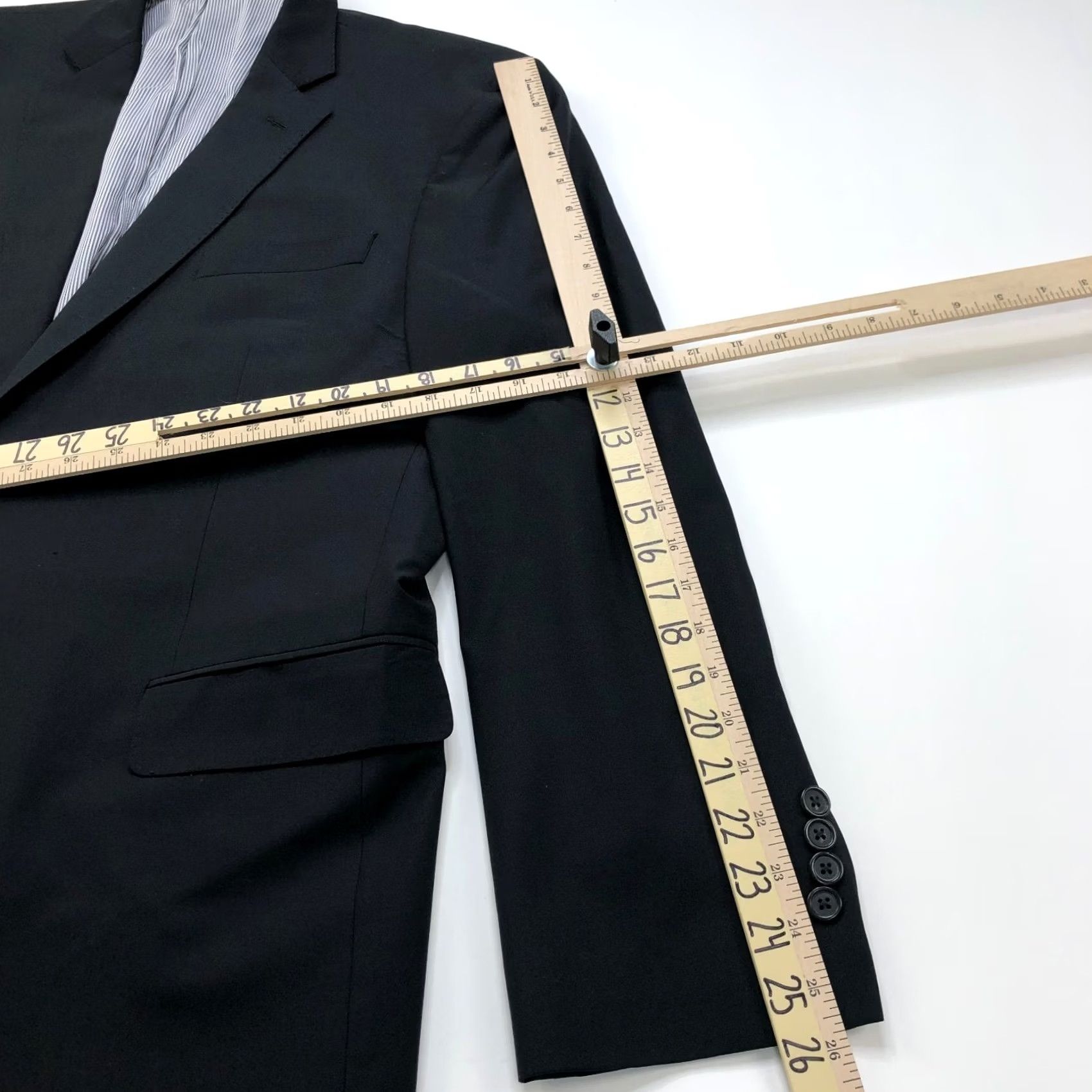 Brooks Brothers Brooks Brothers Explorer Madison Fit Long Button Blazer Jacket 45 Black Men Size 48R - 7 Thumbnail