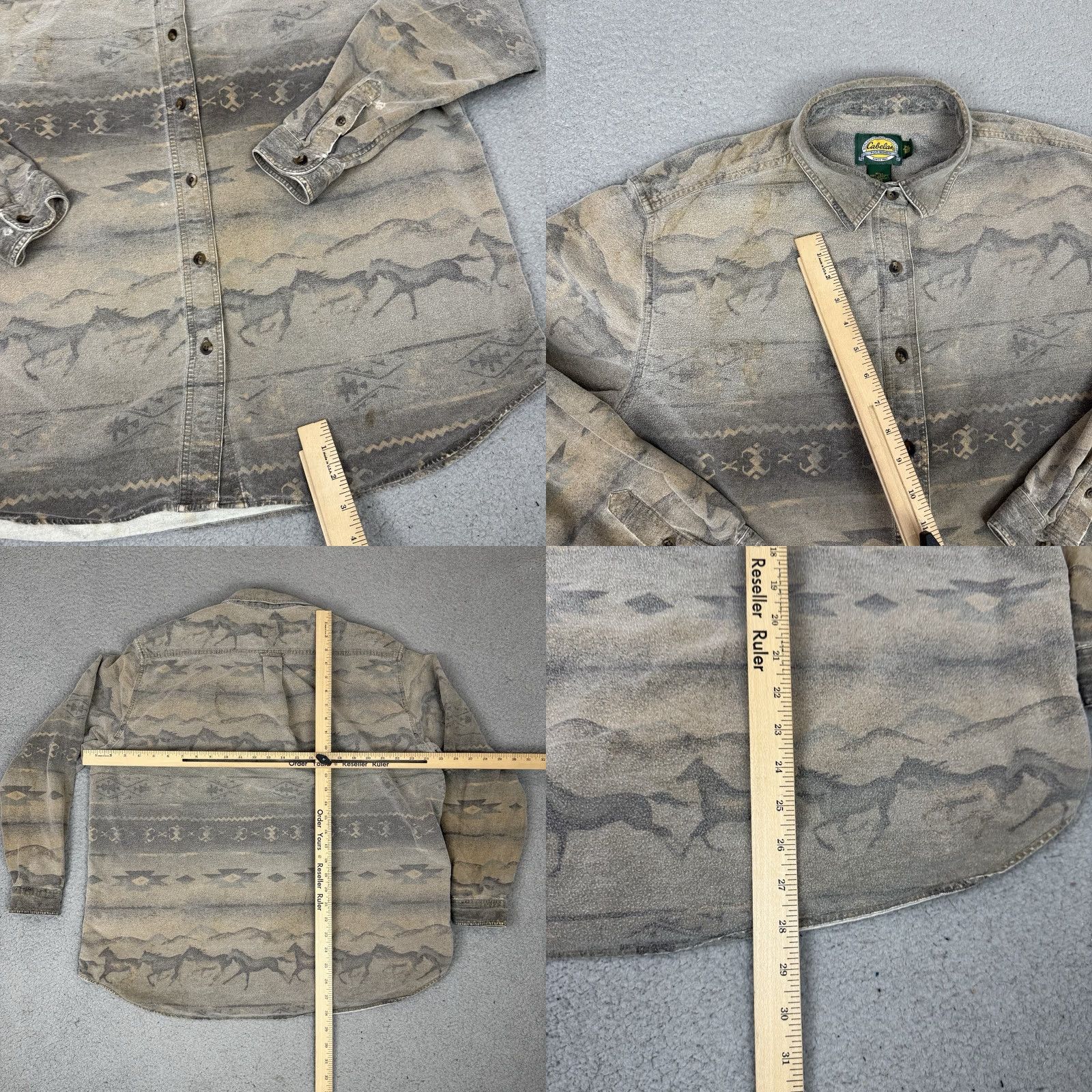 Vintage Cabela's Shirt Women 2XL Gray Aztec Chamois Deerskin Button Collared Long Sleeve Casual Shirt Womens Size XXL / US 16-18 / IT 52-54 - 8 Thumbnail