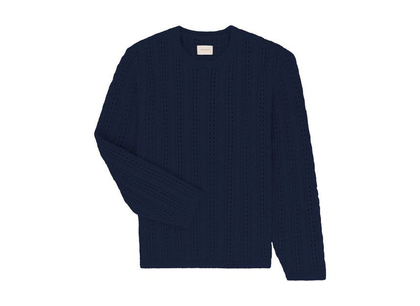 Aime Leon Dore Pointelle Cable Crewneck Sweater - Navy / Extra Small Size US XS / EU 42 / 0 - 6 Thumbnail