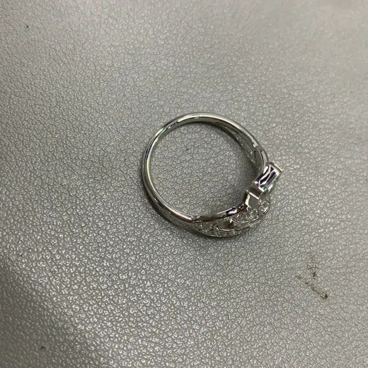 Vivienne Westwood Vivienne Westwood Silver Crystal Saturn Ring Size ONE SIZE - 4 Thumbnail