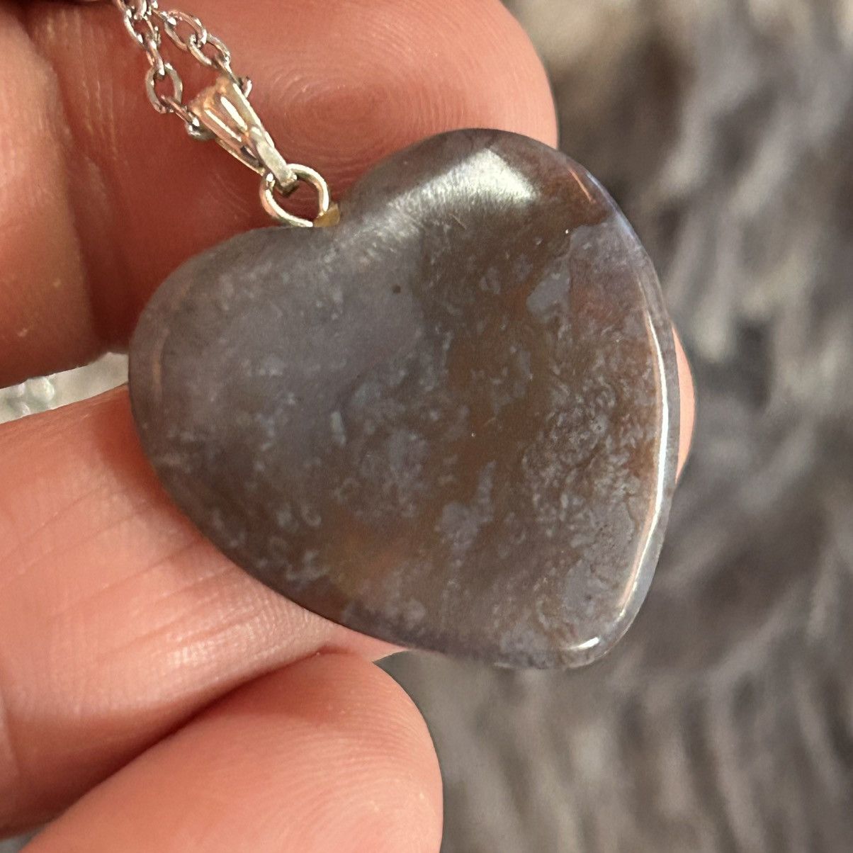 Handmade Handcrafted oriental agate stone heart pendant necklace Size ONE SIZE - 6 Thumbnail