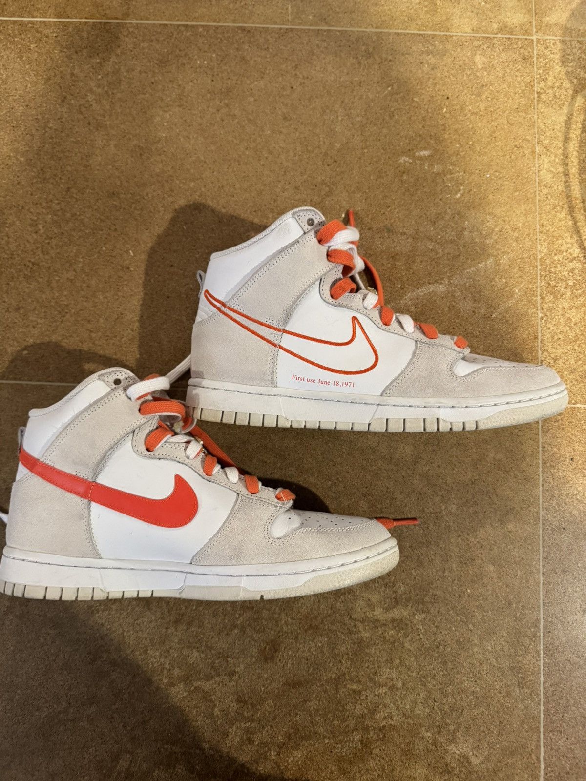 Nike Nike Dunk High First Use White Sail Orange Size US 9 / IT 39 - 1 Thumbnail