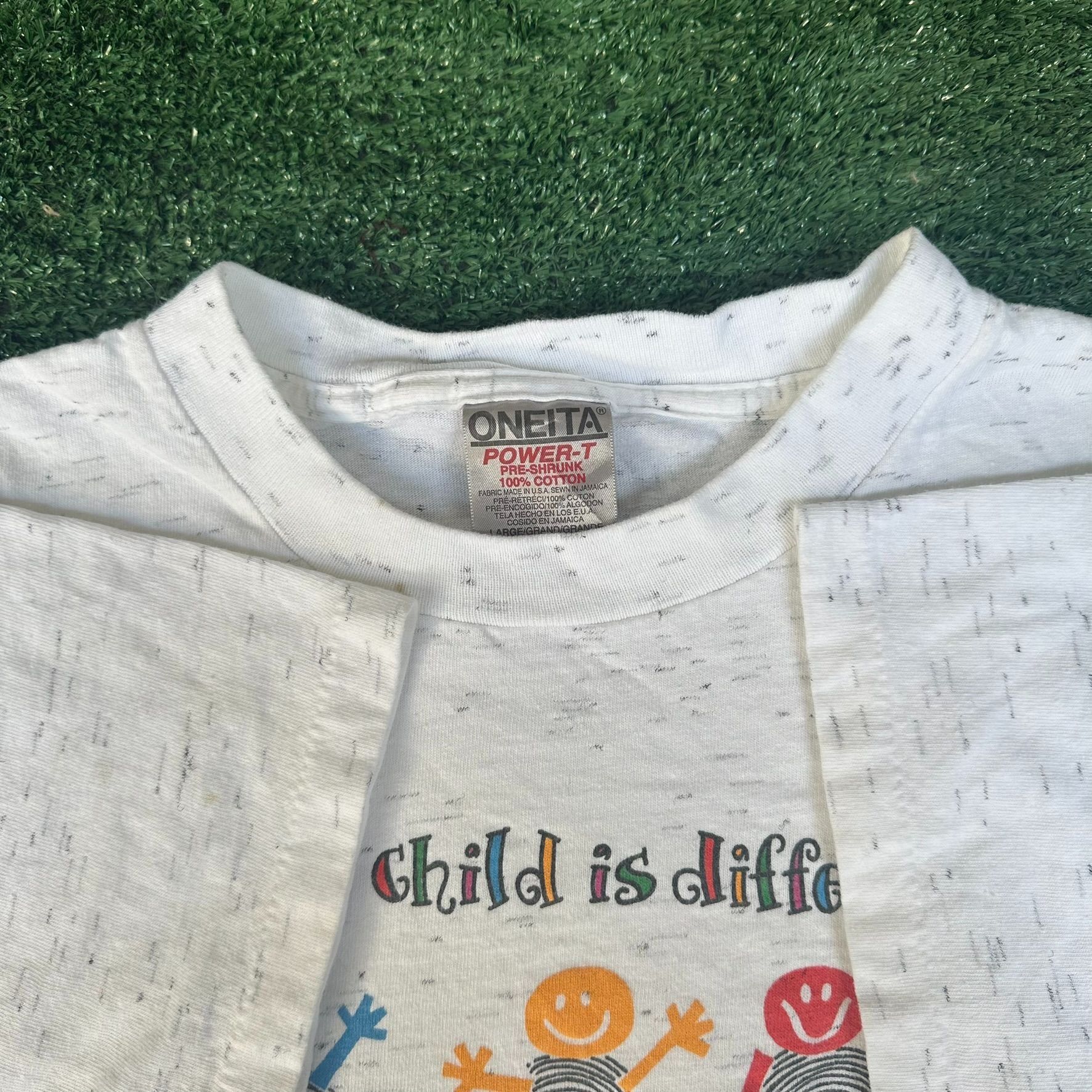 Vintage Vintage 90s Every Child is Special T-Shirt Gray XL Single St Size US XL / EU 56 / 4 - 3 Thumbnail