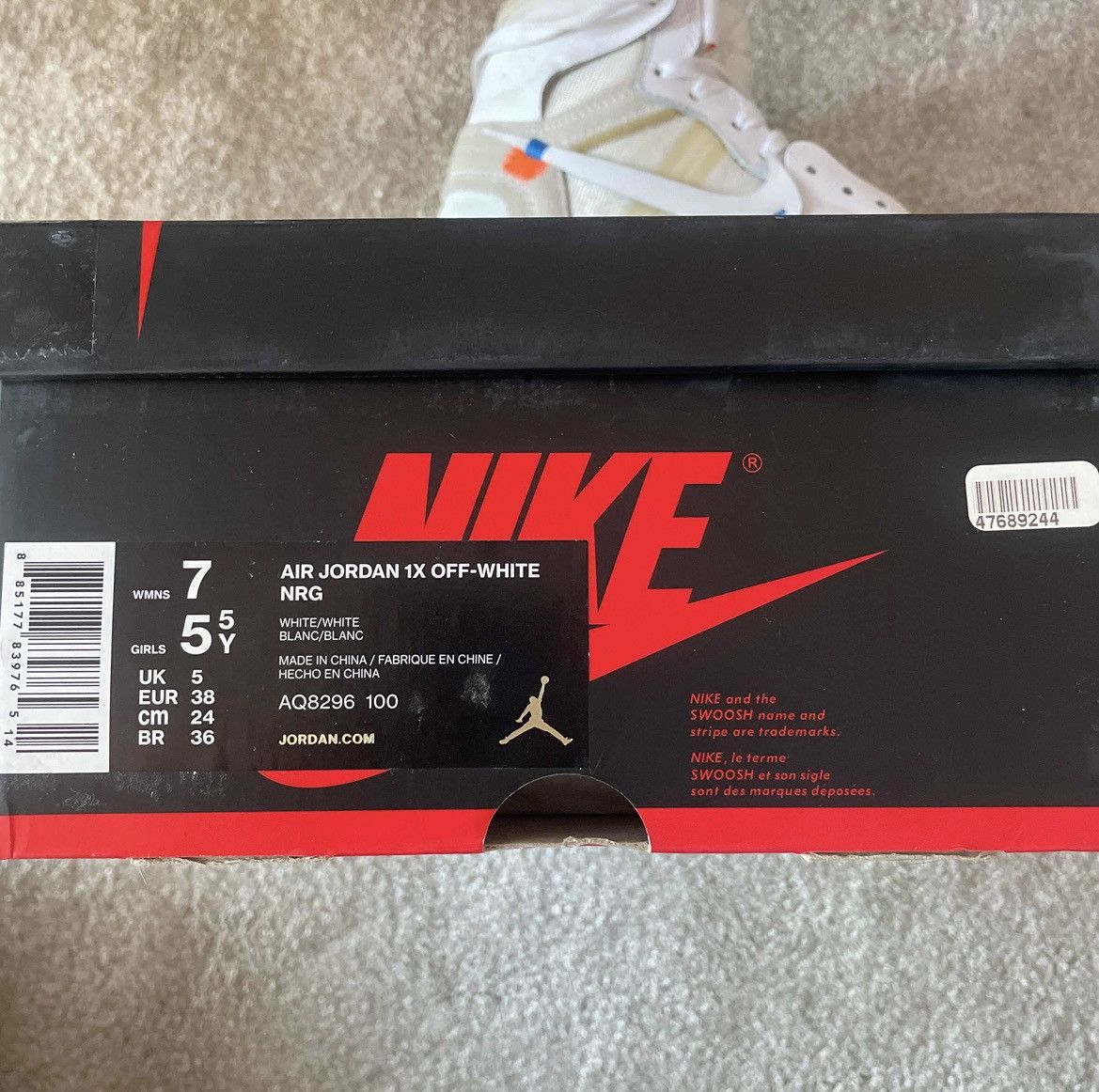 Nike × Off-White Off-White x Air Jordan 1 Retro High OG BG ‘White’ 2018 Size US 5.5 / EU 38 - 8 Thumbnail