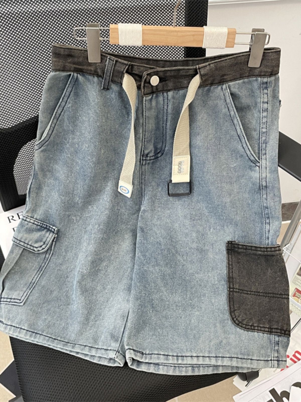 Japanese Brand × Jean Casual patchwork loose wide leg denim shorts Size US 32 / EU 48 - 1 Thumbnail