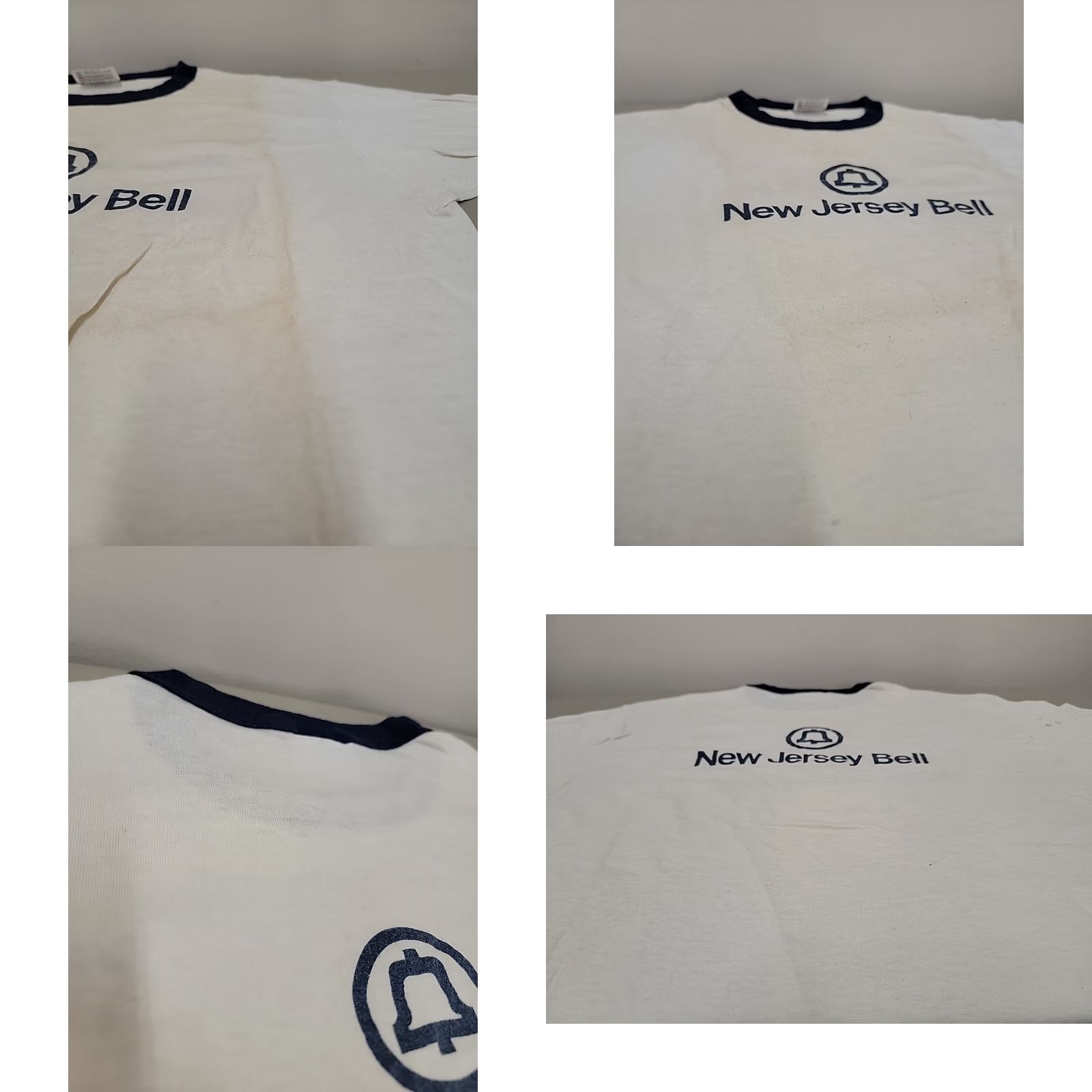 Hanes VINTAGE Bell Atlantic White Ringer T-Shirt Mens L Short Sleeve 80s Size US L / EU 52-54 / 3 - 8 Thumbnail