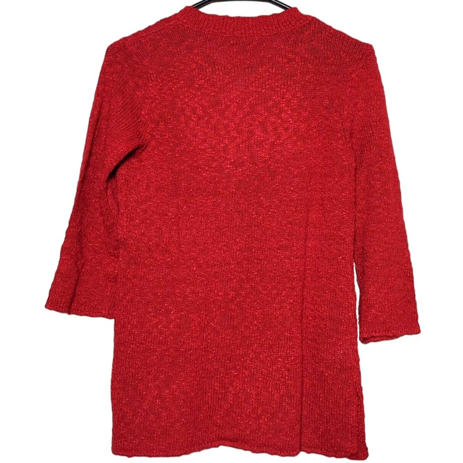 Tommy Bahama Tommy Bahama Sweater Women's XS Knit 3/4 Sleeve Pullover Red Cotton Blend Knit Solid Pullover 60% Cotton 40% Acrylic Womens Size XS / US 0-2 / IT 36-38 - 2 Thumbnail