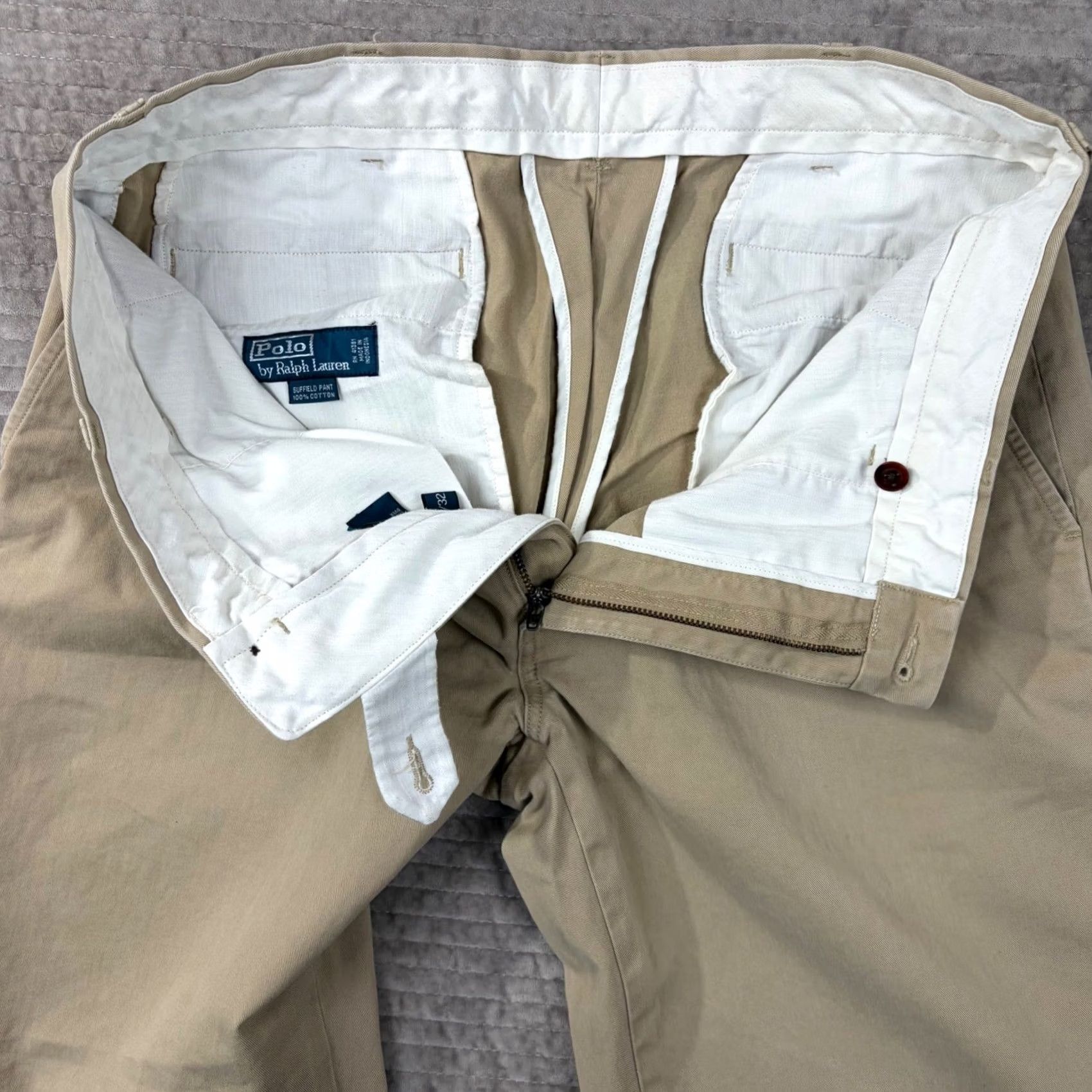 Polo Ralph Lauren Polo Ralph Lauren Suffield Pant Mens 36x32 Tan Khaki Chino Trousers Beige Cotton Slim Straight Pants Size US M / EU 48-50 / 2 - 8 Thumbnail