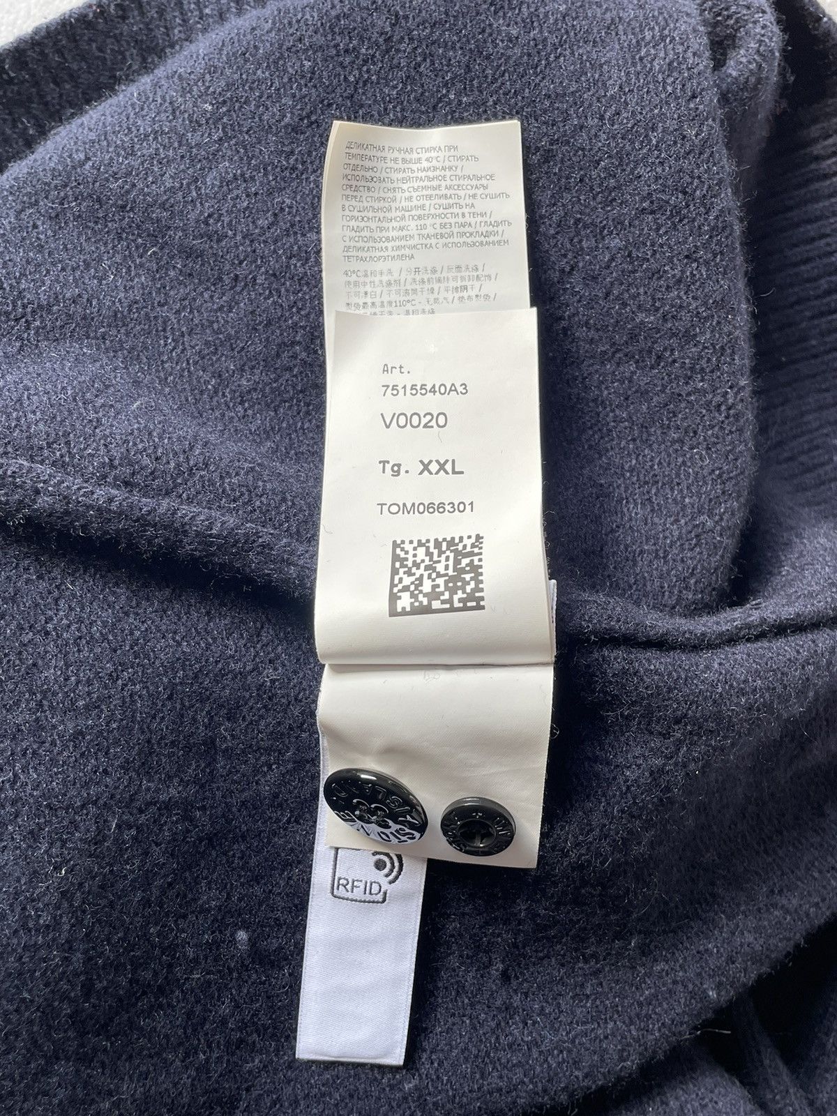 Stone Island Stone Island Navy Wool Buttoned Quarter Zip Knit Sweater Size US XL / EU 56 / 4 - 11 Thumbnail