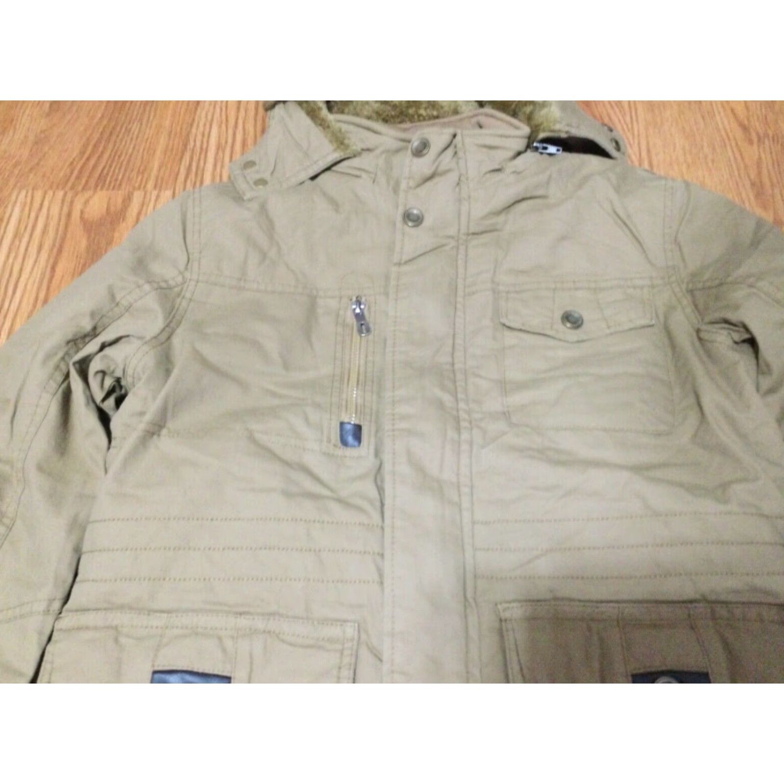 Vintage H.T. Niao Military Jacket Lined Men's Khaki Full Snap Pockets Sz Large Size US L / EU 52-54 / 3 - 4 Thumbnail