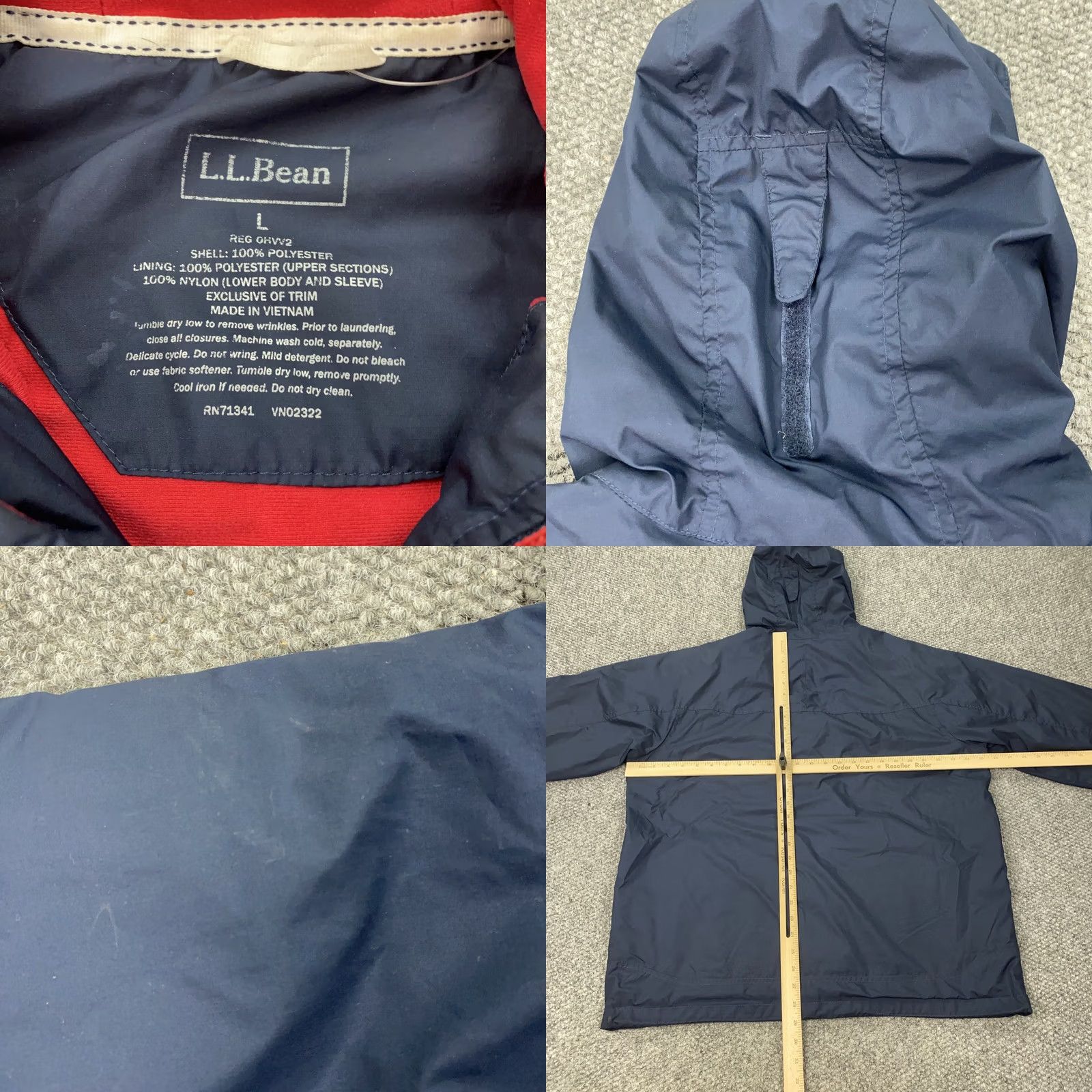 Vintage VINTAGE LL Bean Jacket Mens Large Hooded Windbreaker Full Zip Water Resistant Outdoor Size US L / EU 52-54 / 3 - 8 Thumbnail