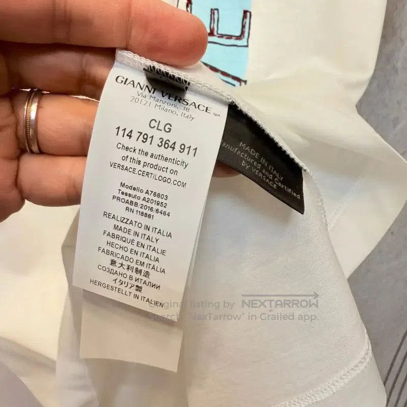 Versace Versace White Cotton Men's T-Shirt . Size US L / EU 52-54 / 3 - 6 Thumbnail