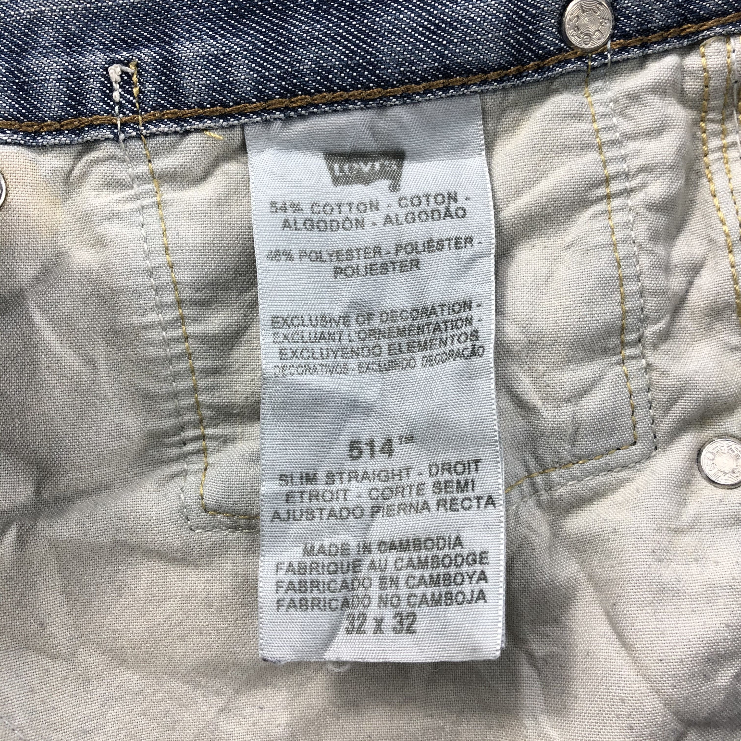 Dirty Levis 514 Vintage Jeans Faded Blue Denim-J1093