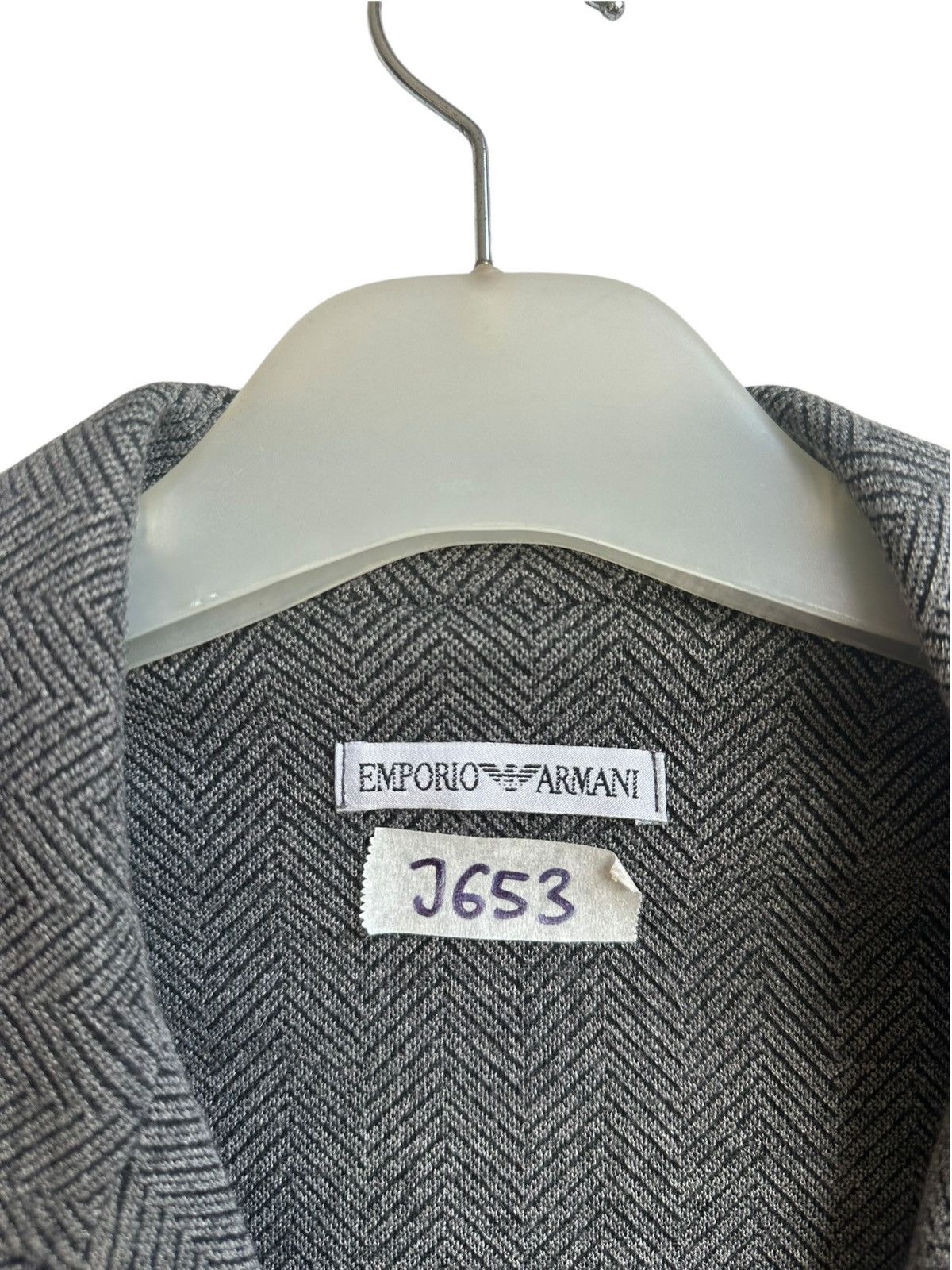 Emporio Armani Emporio Armani Double Breasted Herringbone Blazer Minimalist Size 38L - 3 Thumbnail