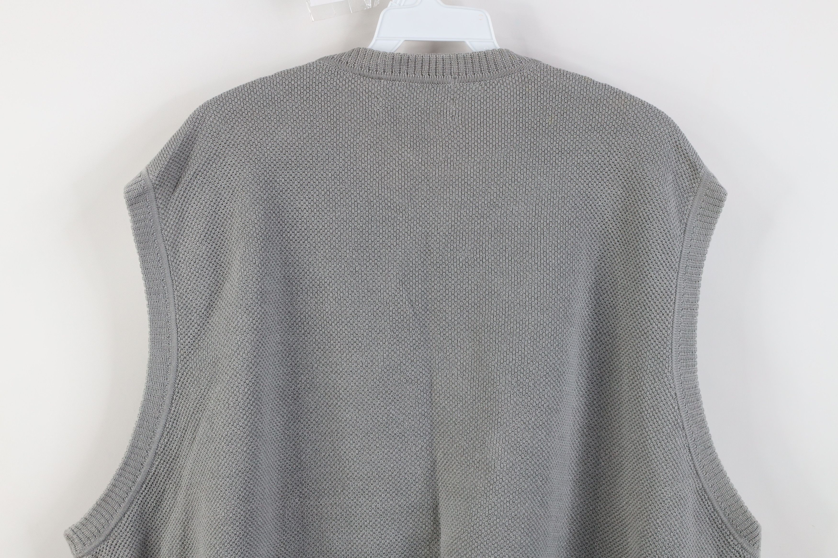 Vintage Vintage 90s Streetwear Cotton Thermal Knit Sweater Vest Gray Size US XXL / EU 58 / 5 - 9 Thumbnail