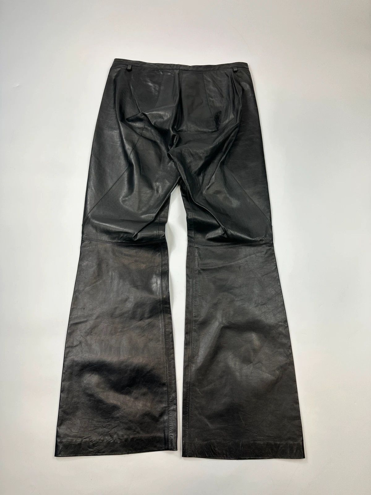Marithe + Francois Girbaud Marithé + François Girbaud Black Soft Leather Flared Pants Size 27" / US 4 / IT 40 - 4 Thumbnail