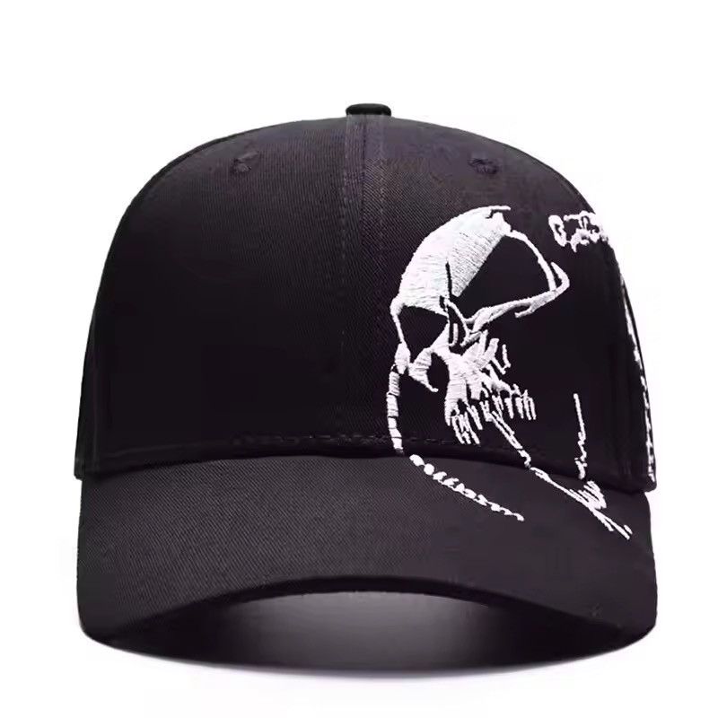 Japanese Brand Skull Pattern Embroidery Baseball Caps Size ONE SIZE - 3 Thumbnail