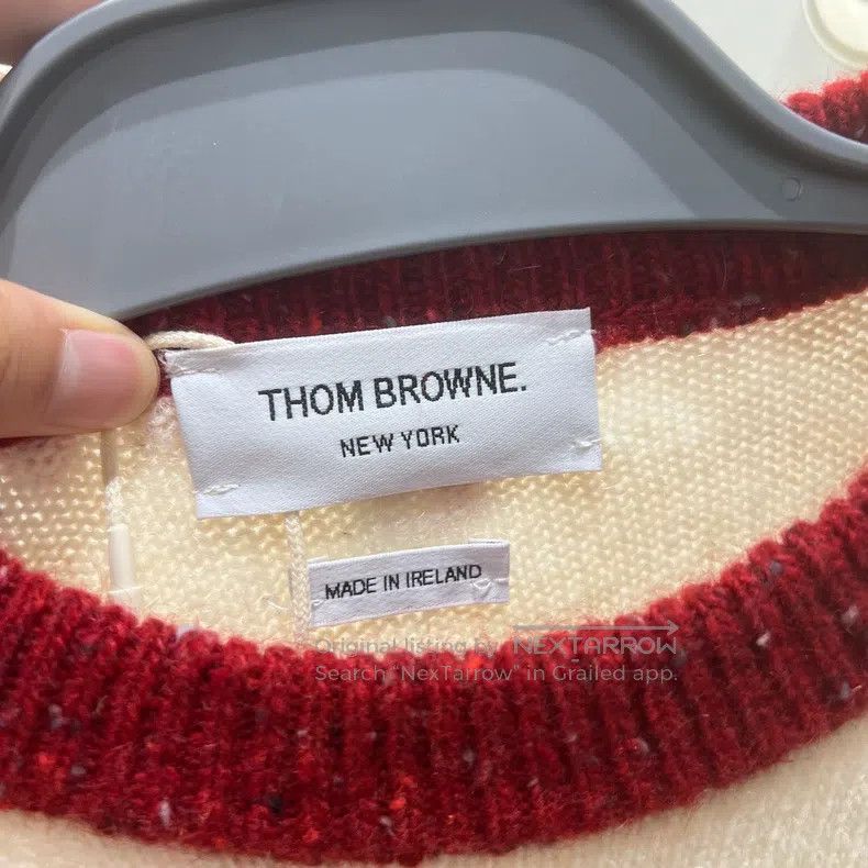 Thom Browne Thom Browne White and Red Classic Sweater Size US M / EU 48-50 / 2 - 2 Thumbnail