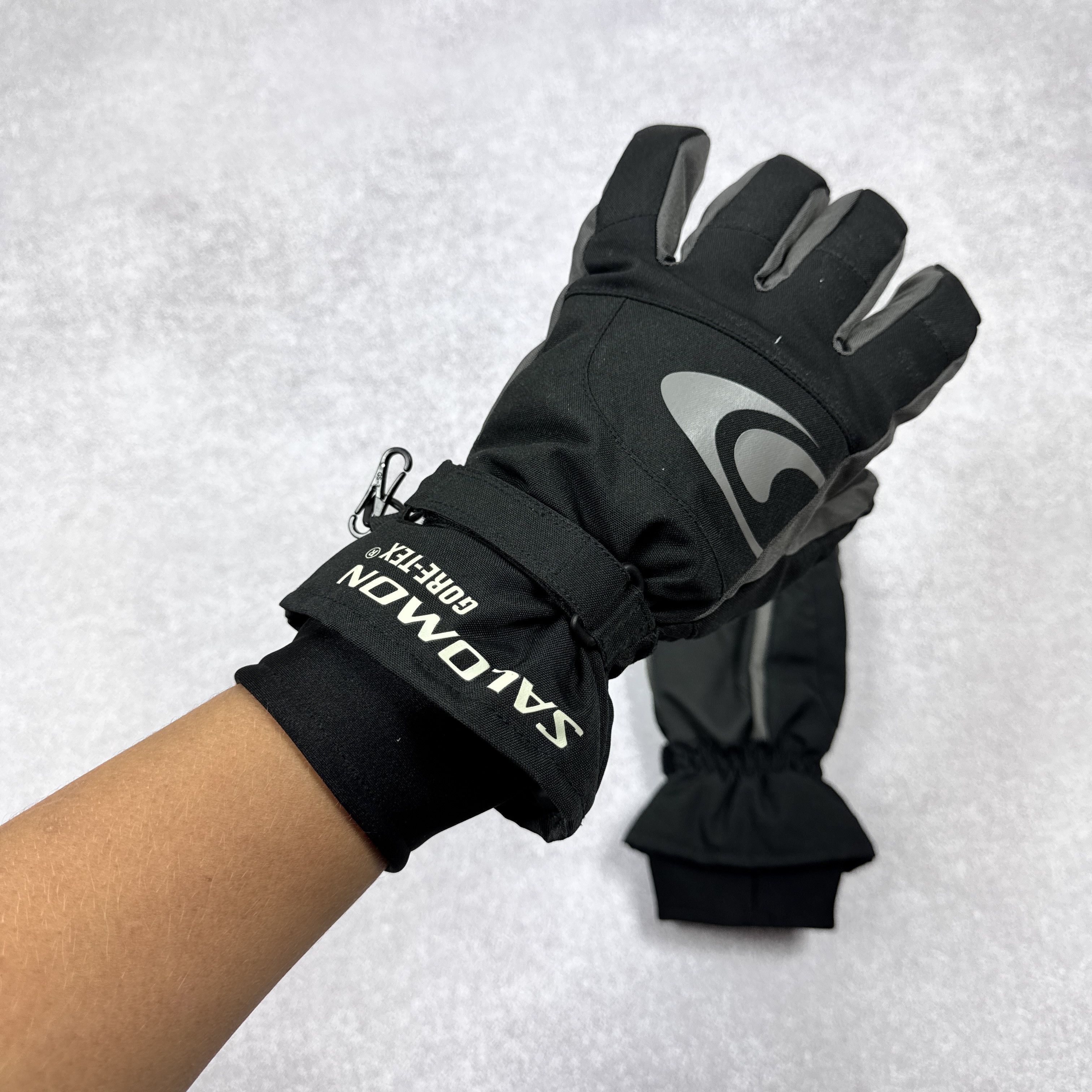 Goretex × Salomon NEW SALOMON GORE-TEX NYLON BLACK GRAY GLOVES SIZE M Size ONE SIZE - 2 Thumbnail