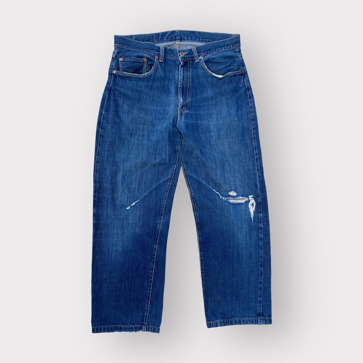 image of Yohji Yamamoto Y’S For Men Baggy Jeans in Blue (Size 32)