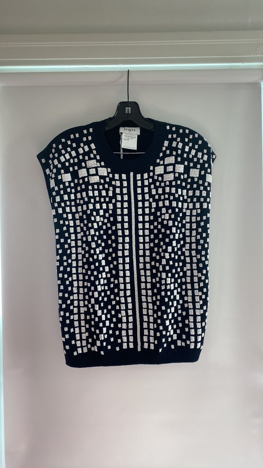 image of Ports 1961 Knit Vest Beaded Aw2018 NWT in Blue, Men's (Size Small)