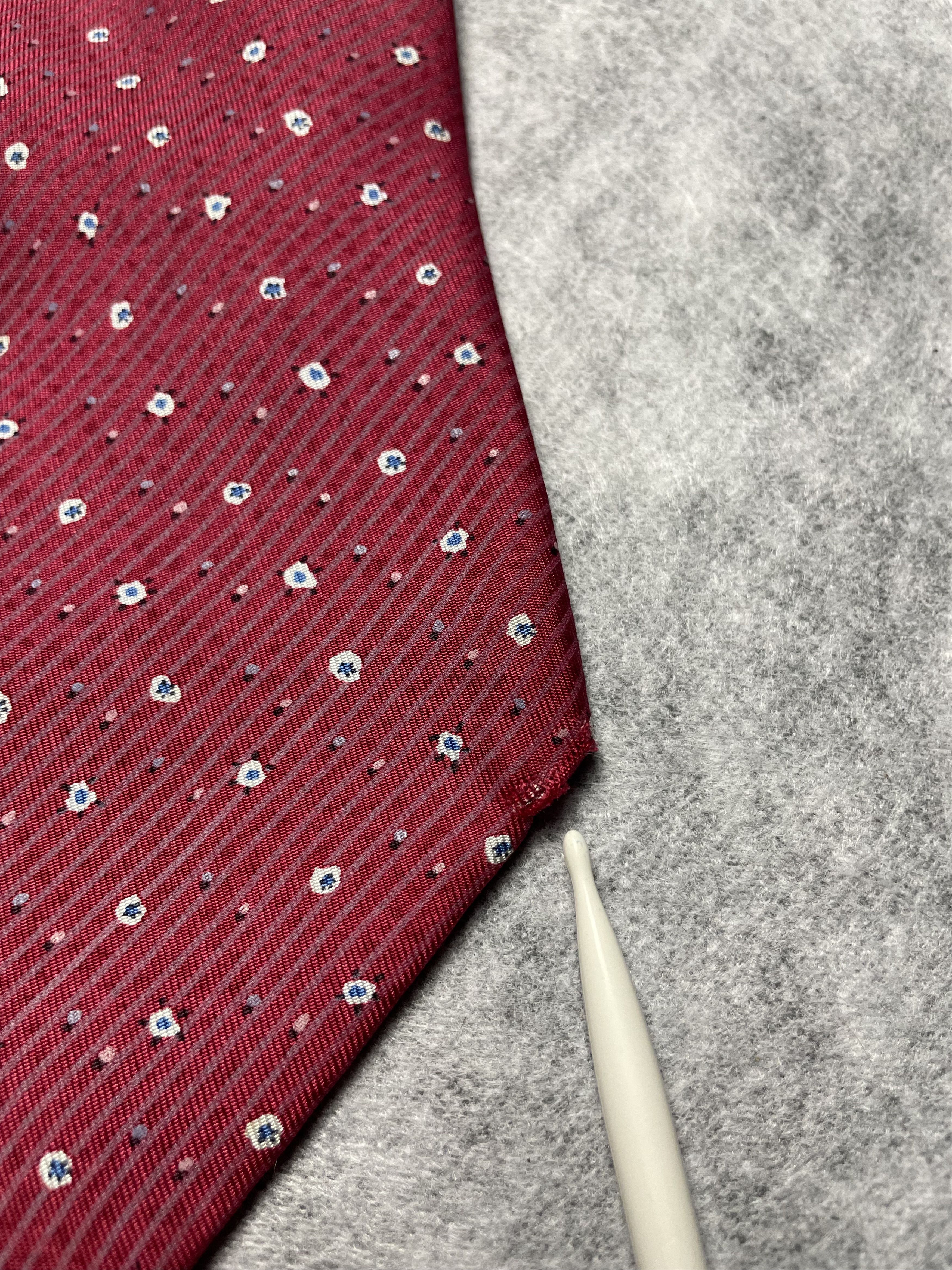 Hermes HERMES Paris 7945 MA Red Strip Print Silk Tie Size ONE SIZE - 8 Thumbnail