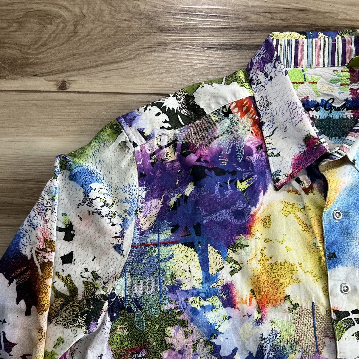 Robert Graham Robert Graham Mack Daddy Watercolor Abstract Cotton Shirt Size US L / EU 52-54 / 3 - 7 Thumbnail