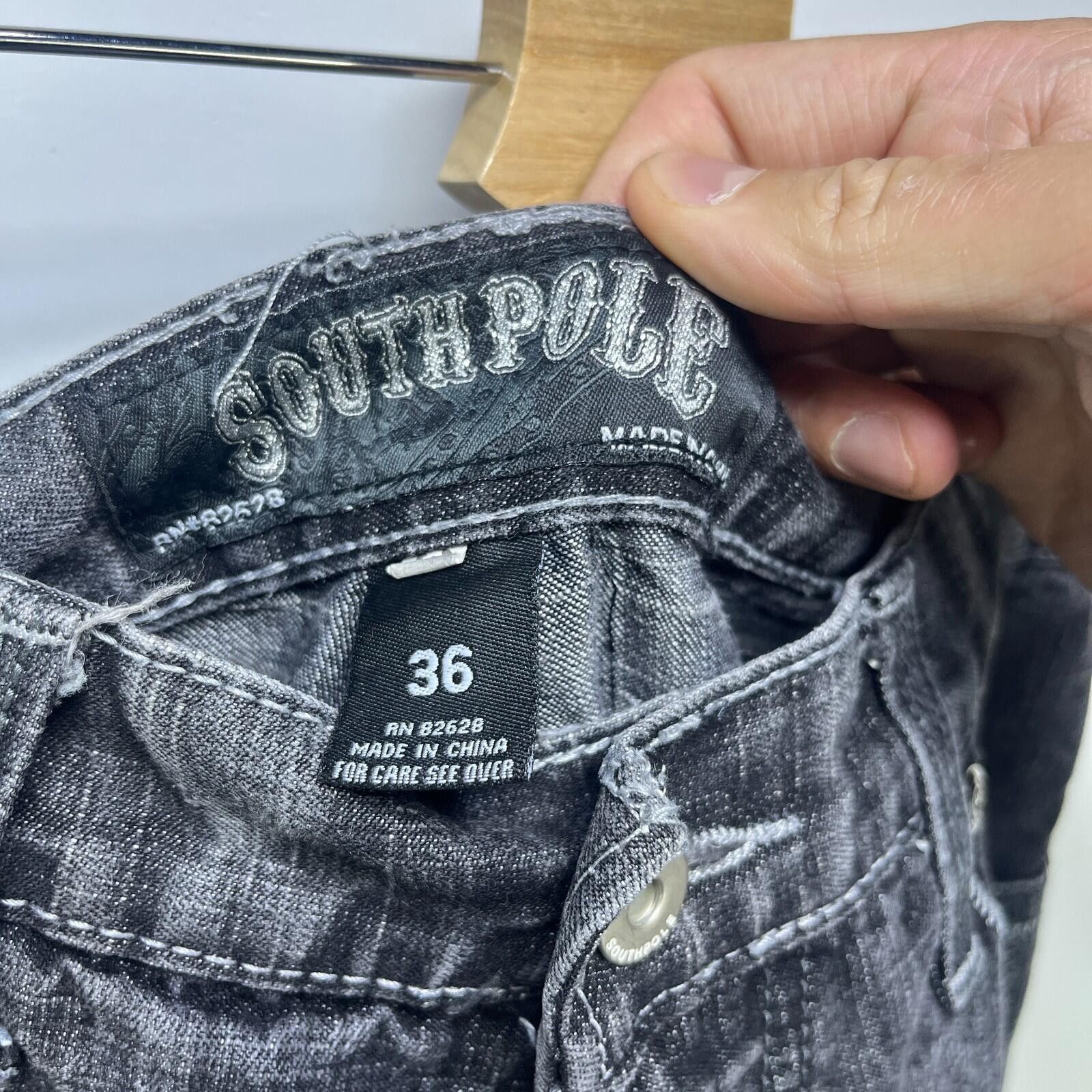 Southpole Vintage Southpole Viva La Lucha Baggy Black Denim Jeans 36 Size US 36 / EU 52 - 11 Thumbnail