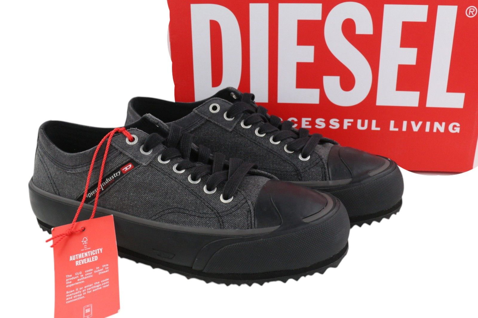 Diesel S-PRINCIPIA LOW X EU43 Unisex Low Top Black Sneakers 40950 Size US 10 / EU 43 - 1 Thumbnail