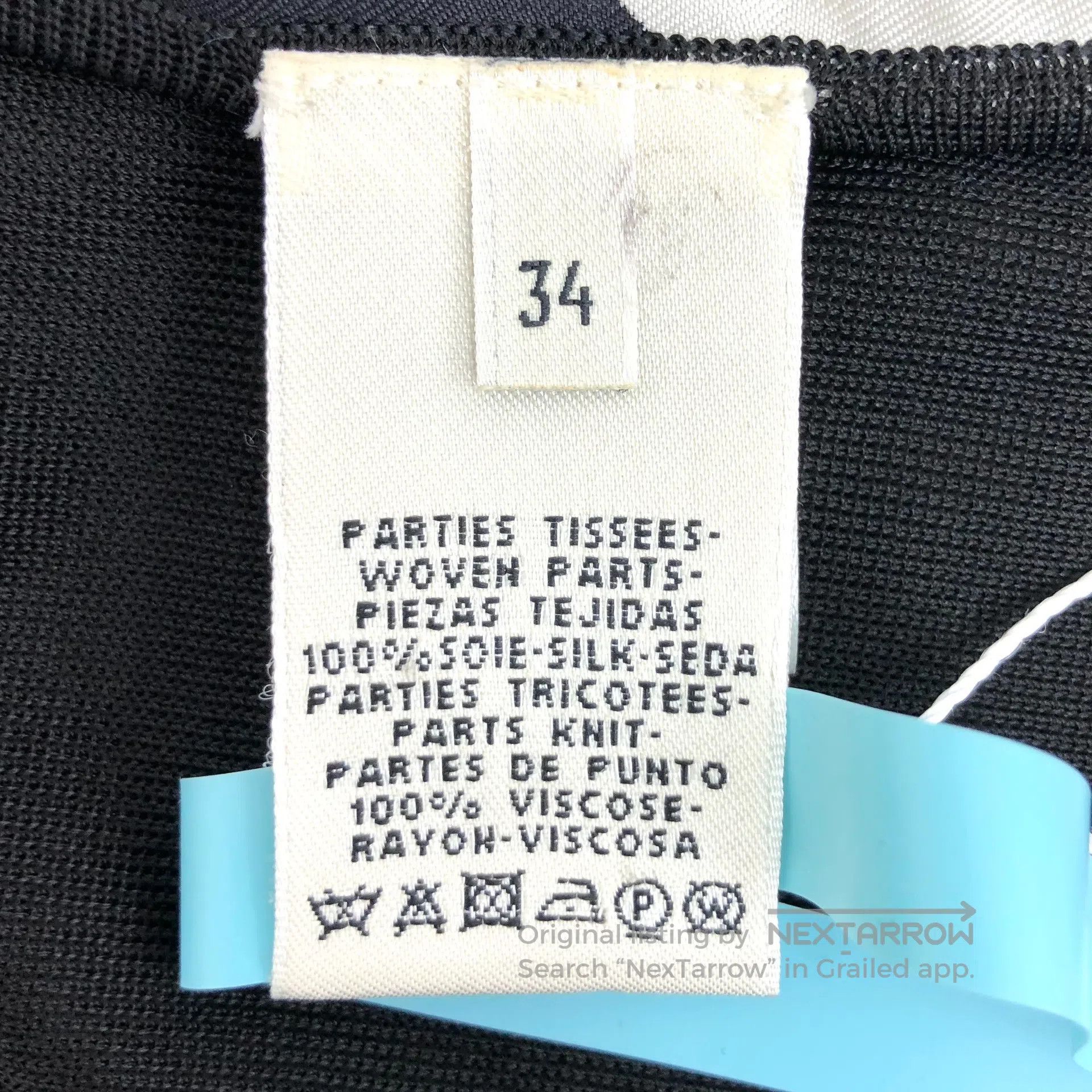 Hermes Hermes Black Geometric Pattern Printed Silk Crew Neck Long Size XXS / US 00 / IT 34 - 6 Thumbnail