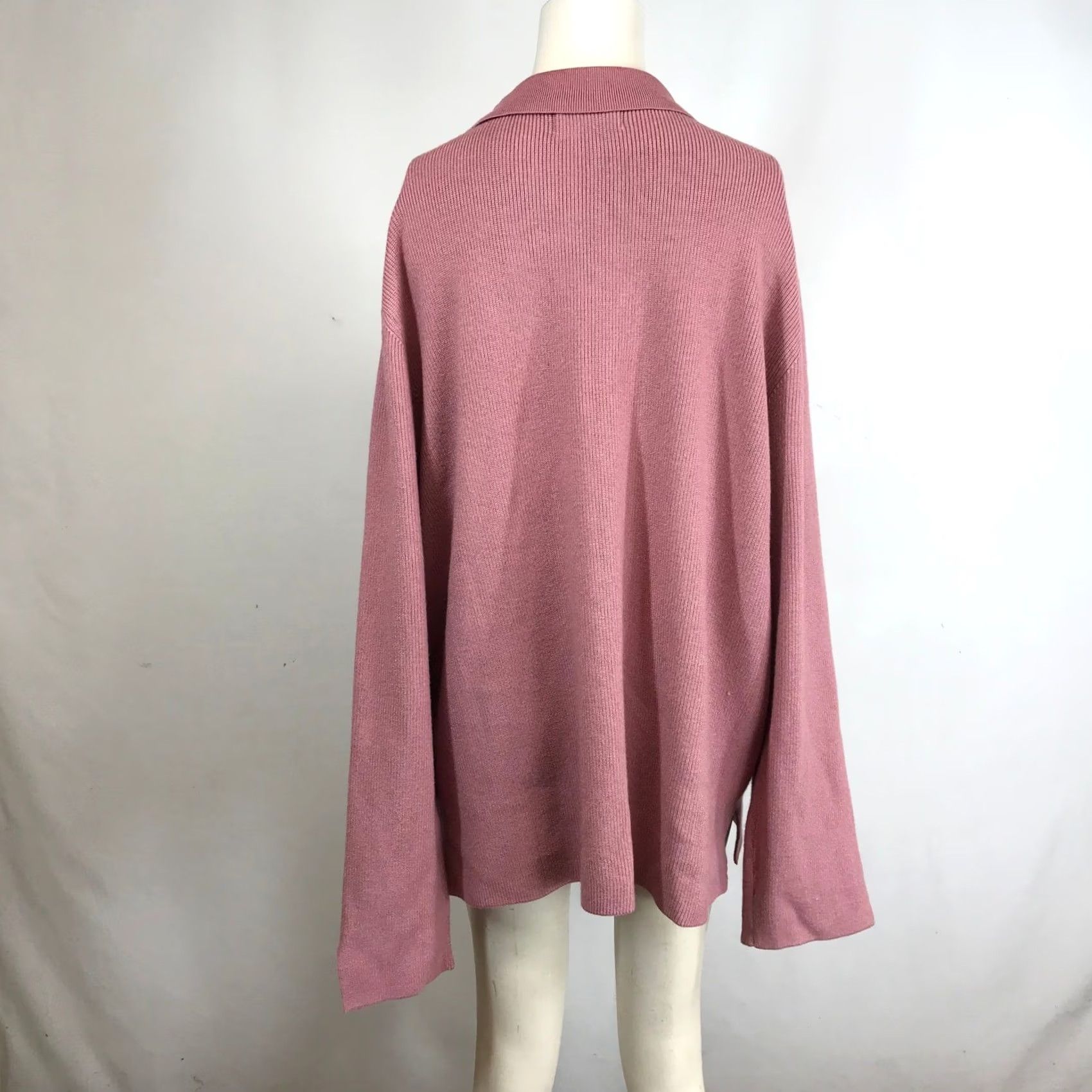 Vintage FIRST LOVE BY LOVELYN Dusty Rose Ribbed Collared Long Sleeve Sweater 3X Size XXL / US 16-18 / IT 52-54 - 5 Thumbnail
